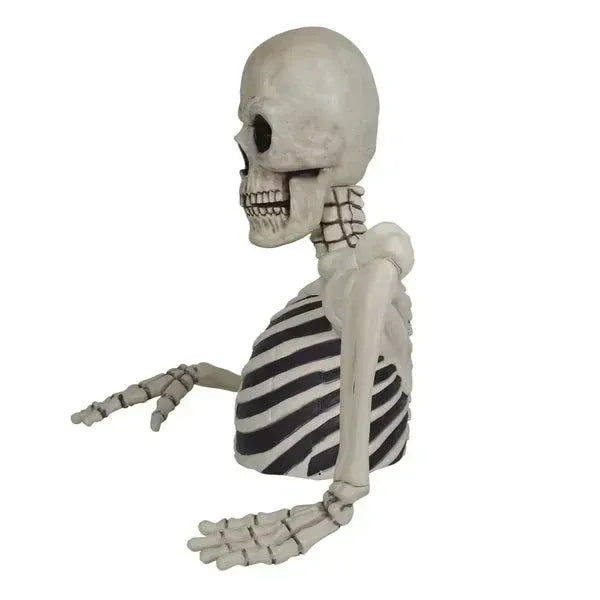 Oferta de Halloween para madrugadores: esqueleto gigante con ojos brillantes y sonidos espeluznantes