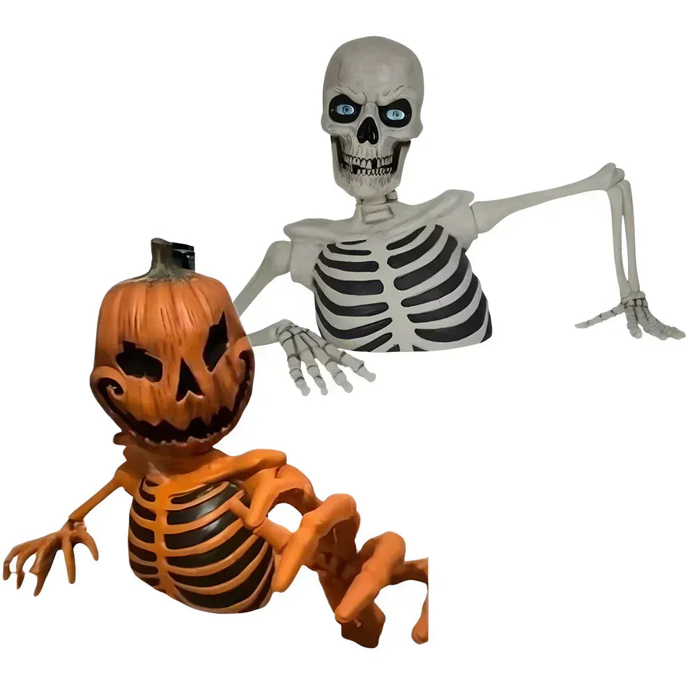 Oferta de Halloween para madrugadores: esqueleto gigante con ojos brillantes y sonidos espeluznantes