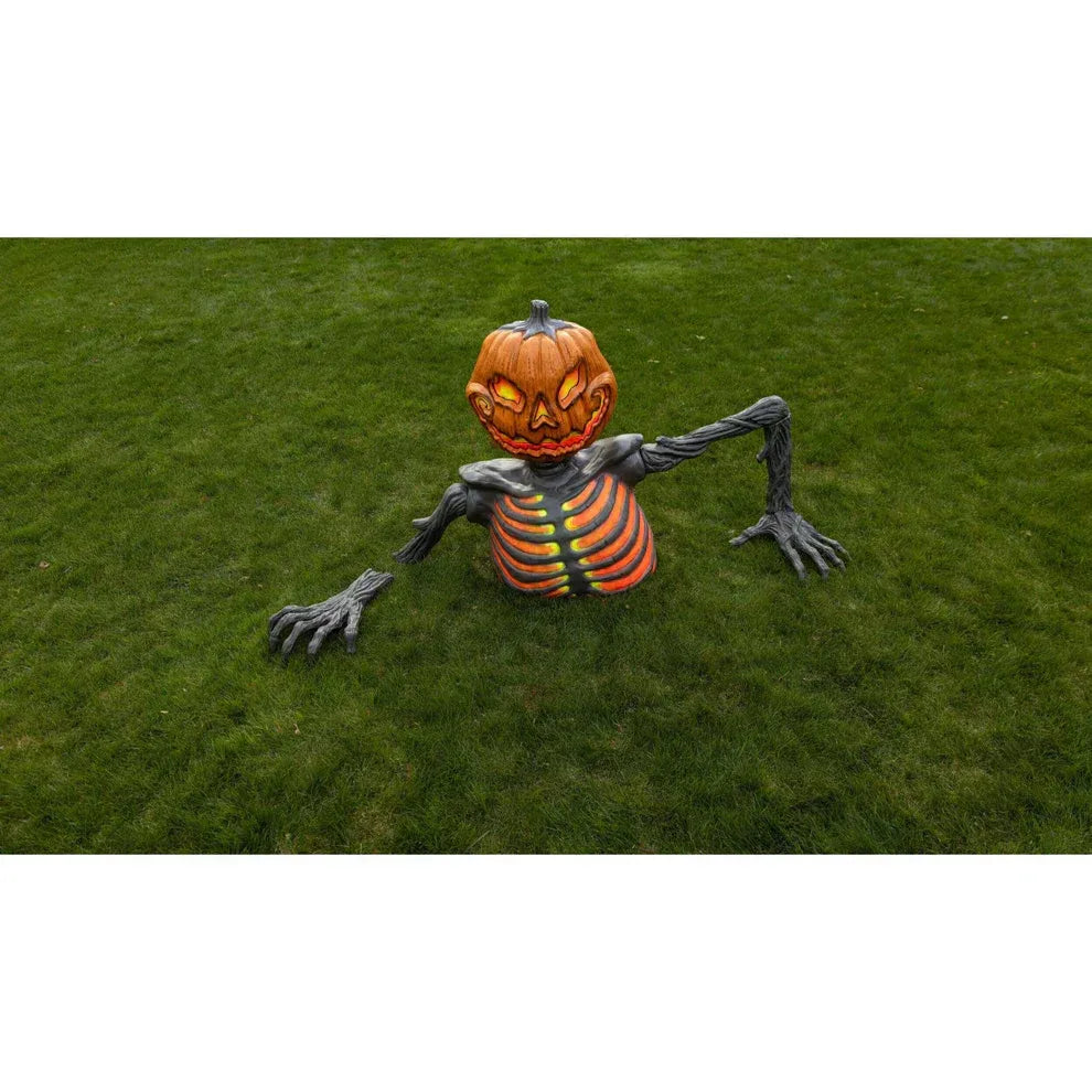 Oferta de Halloween para madrugadores: esqueleto gigante con ojos brillantes y sonidos espeluznantes