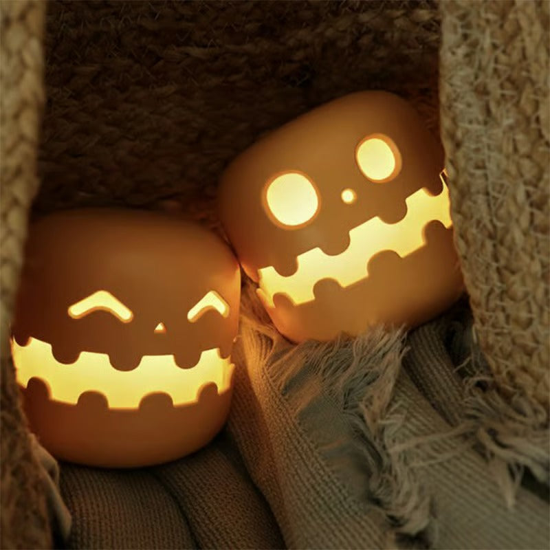 Luz nocturna con temporizador de atenuación y diseño de calabaza de Halloween